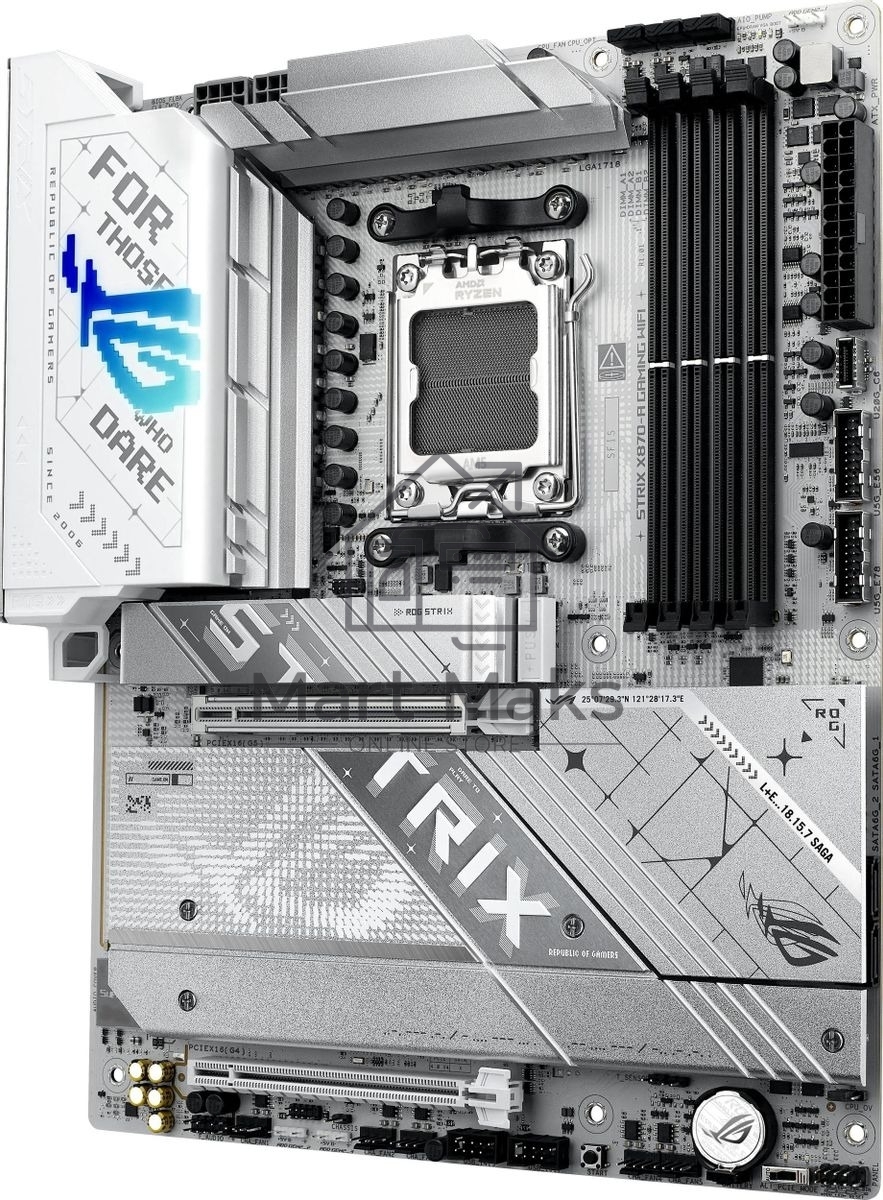 Материнская плата ASUS ROG STRIX X870-A GAMING WIFI, AM5, AMD X870, 4xDDR5, 2xSATA, 4xM.2, 1xPCI-E 4.0 x4, 1xPCI-E 5.0 x16, 1xHDMI, 1xDP, 1x 2.5Gb LAN, 4xUSB-A 3.2 Gen 1, 5xUSB-A 3.2 Gen 2, 1xUSB-C 3.2 Gen 2, 2xUSB4, 2x3.5 мм, 7.1, ATX