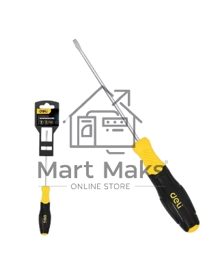 Отвертка шлицевая Deli DL6383001N 8х300мм сталь Cr-V, двухкомпонентная прорезиненная рукоять