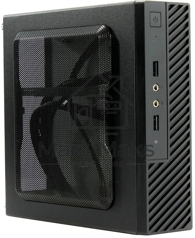 Компьютерный корпус Slim Case Powerman ME100S-BK front fan 4cm, 120W adapter, Mini ITX, VESA
