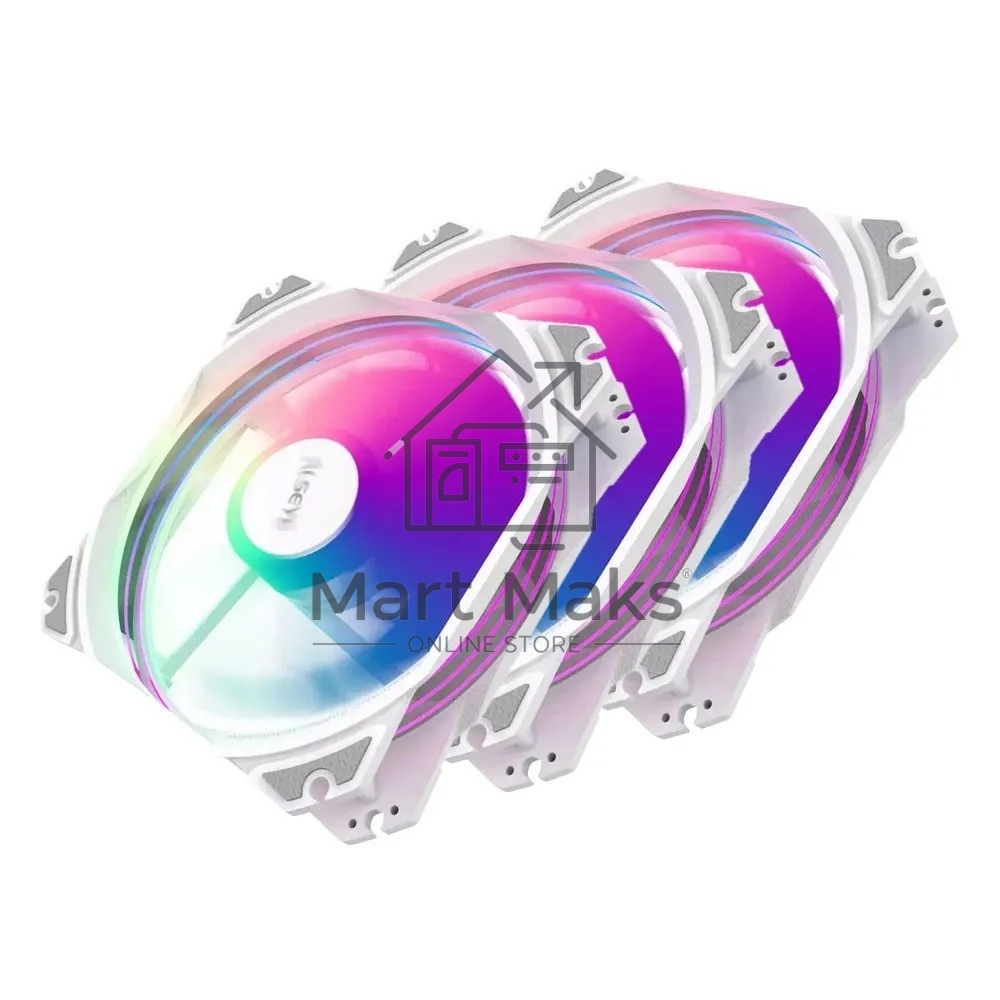 Комплект вентиляторов для корпуса Alseye M120-PWA KIT белый, 120 мм, 1700 об/мин, 33.8 дБ, 4 pin