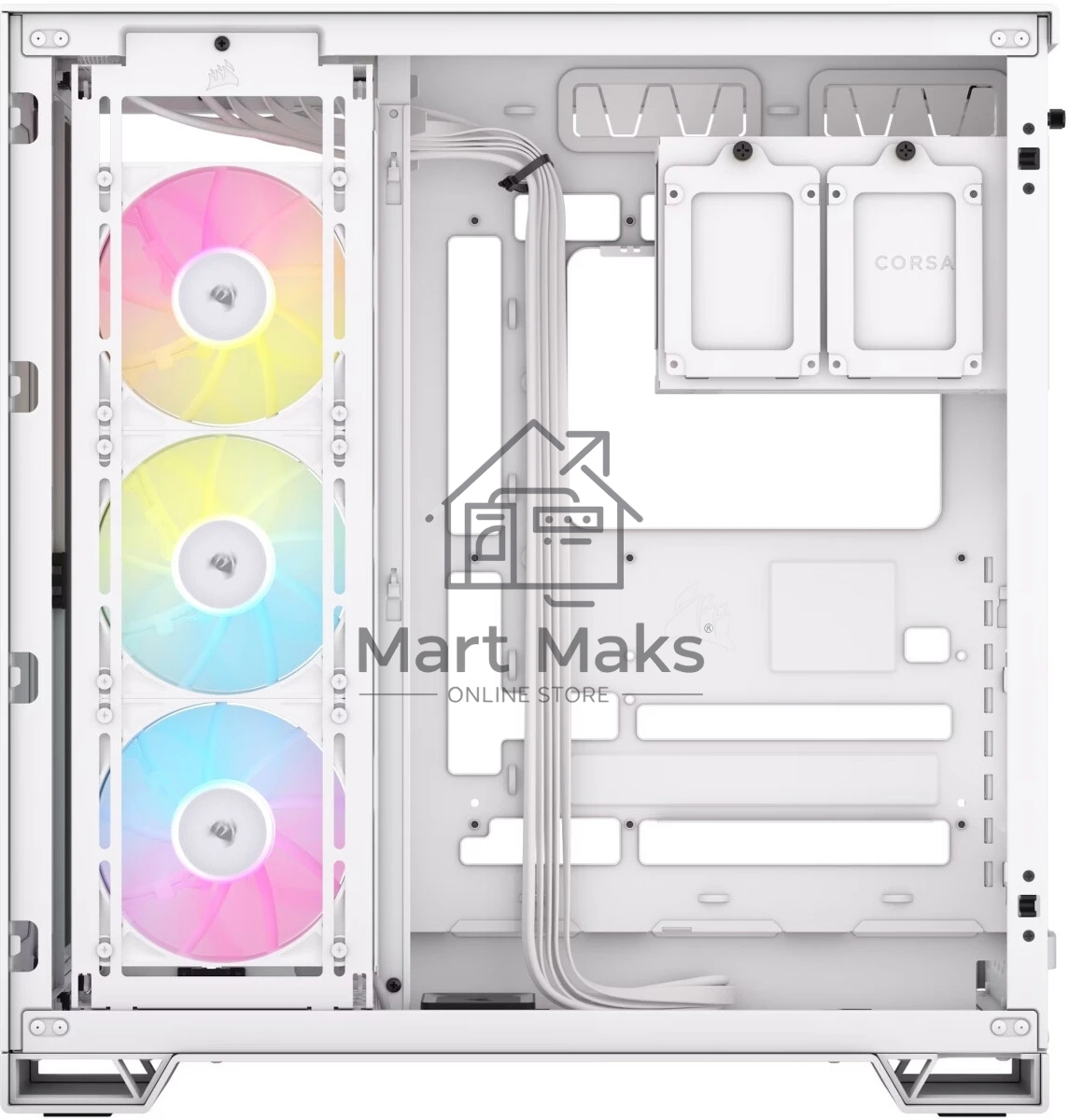 Компьютерный корпус без блока питания Case Corsair iCUE LINK 6500X RGB, Midi-Tower, TG, 3x120mm RGB, 4xUSB-A 3.2, 1xUSB 3.2 Type-C, E-ATX, ATX, mATX, mITX White