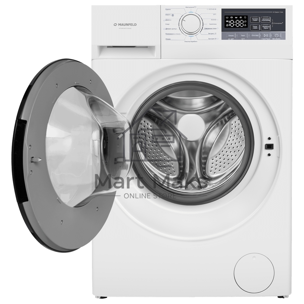 Стиральная машина Maunfeld MFWM148STWH02 белая, загрузка фронтальная 8кг, 1400 об/мин., класс: A+++