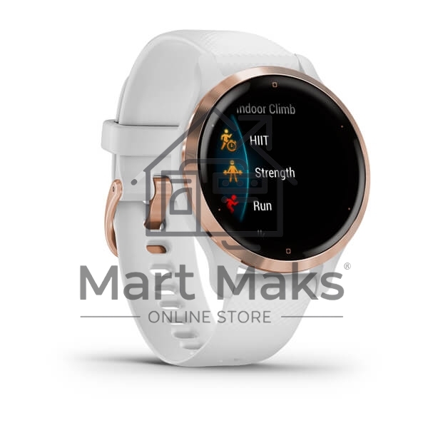 Смарт-часы Garmin Venu 2S AMOLED корп.розовое золото рем.белый разм.брасл.:110-175мм (010-02429-13)