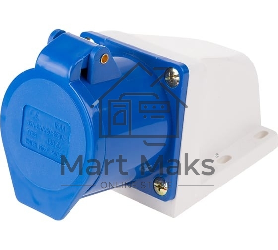 Розетка Rexant 123 стационарная 2Р+РЕ 32А 220В IP44