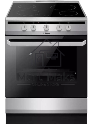 Плита электрическая Hansa FCCX64000 серебристый, конфорок 4 шт, духовка 69 л, 60 см x 85 см x 60 см