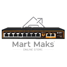 Коммутатор Optimus U1E-8F/2F, 8×100 Мбит/с PoE+ + 2×100 Мбит/с Uplink, неуправляемый