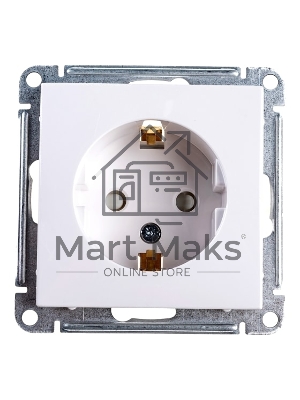 Механизм розетки 1-м СП W59 16А защ. шторки с заземл. белый SchE RS16-152-1-86