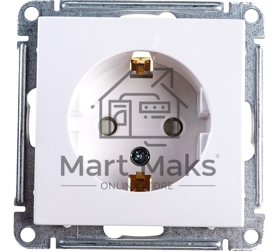 Механизм розетки 1-м СП W59 16А защ. шторки с заземл. белый SchE RS16-152-1-86 Механизм розетки 1-м СП W59 16А защ. шторки с заземл. белый SchE RS16-152-1-86