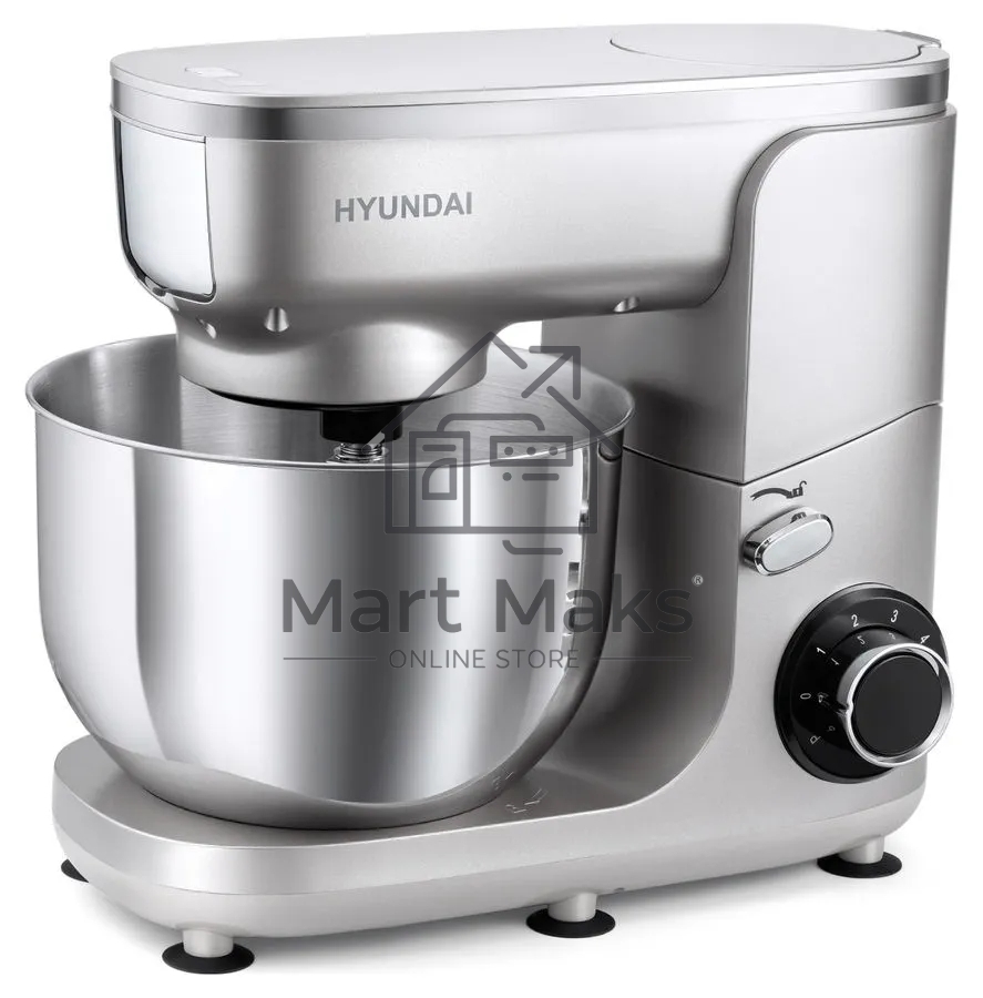 Кухонная машина Hyundai HYM-S7651 планетар.вращ. 1400Вт серебристый