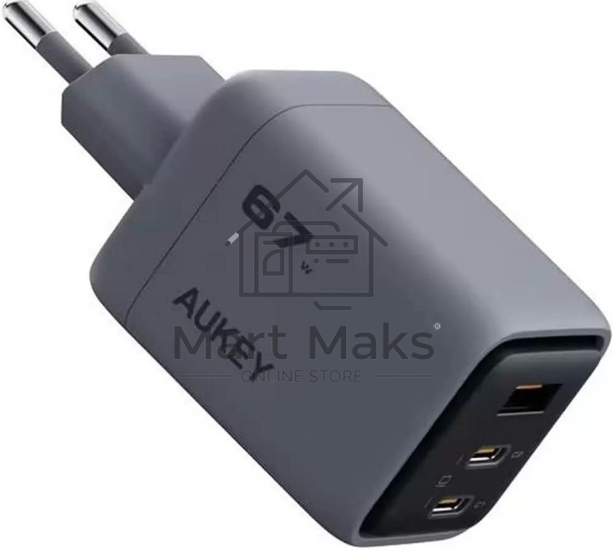 Сетевое зарядное устройство Aukey Comet Mix 67W 2C+A серый