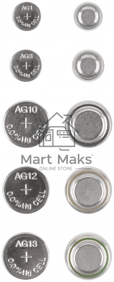 Батарейка щелочная, тип AG1*2 шт, AG3*2 шт, AG10*2 шт, AG12*2 шт, AG13*4 шт