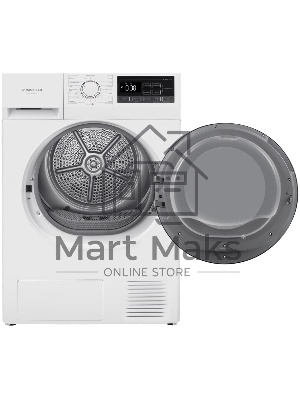 Сушильная машина Maunfeld MFDM168WH02 белый, 8 кг, сушка - тепловой насос, программ - 16, 59.5 x 84.5 x 61 см