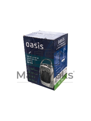 Тепловентилятор Oasis КS-15R 750/1500 Вт., до 15 кв.м., керамический нагревательный элемент, режим холодного обдува, белый