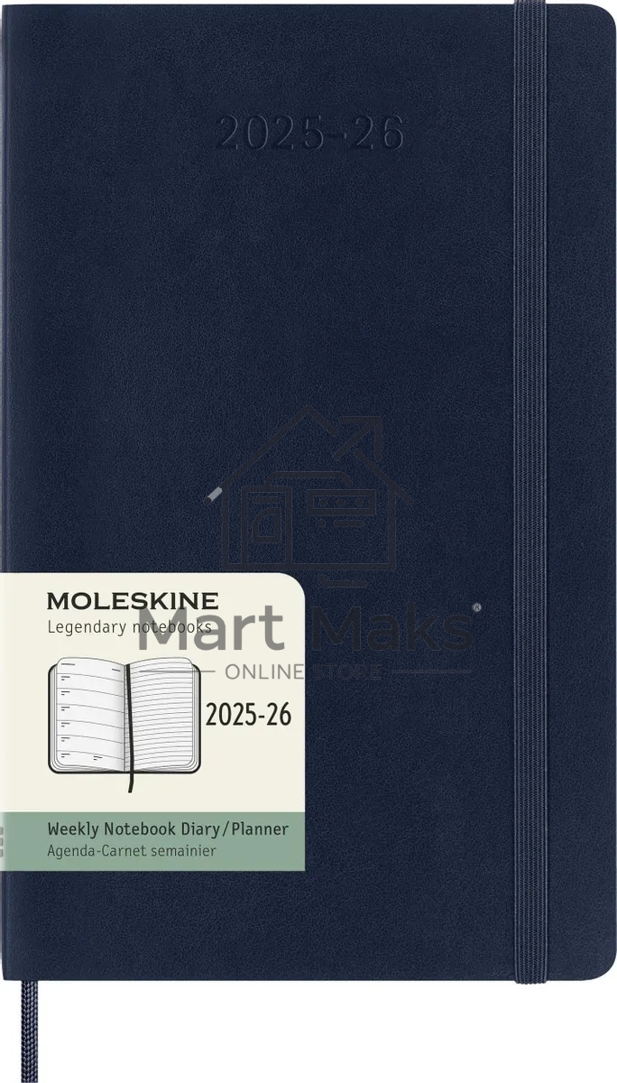 Еженедельник Moleskine ACADEMIC SOFT WKNT Large 130х210 мм, датированный на 18 месяцев, 208 страниц, мягкая обложка синий