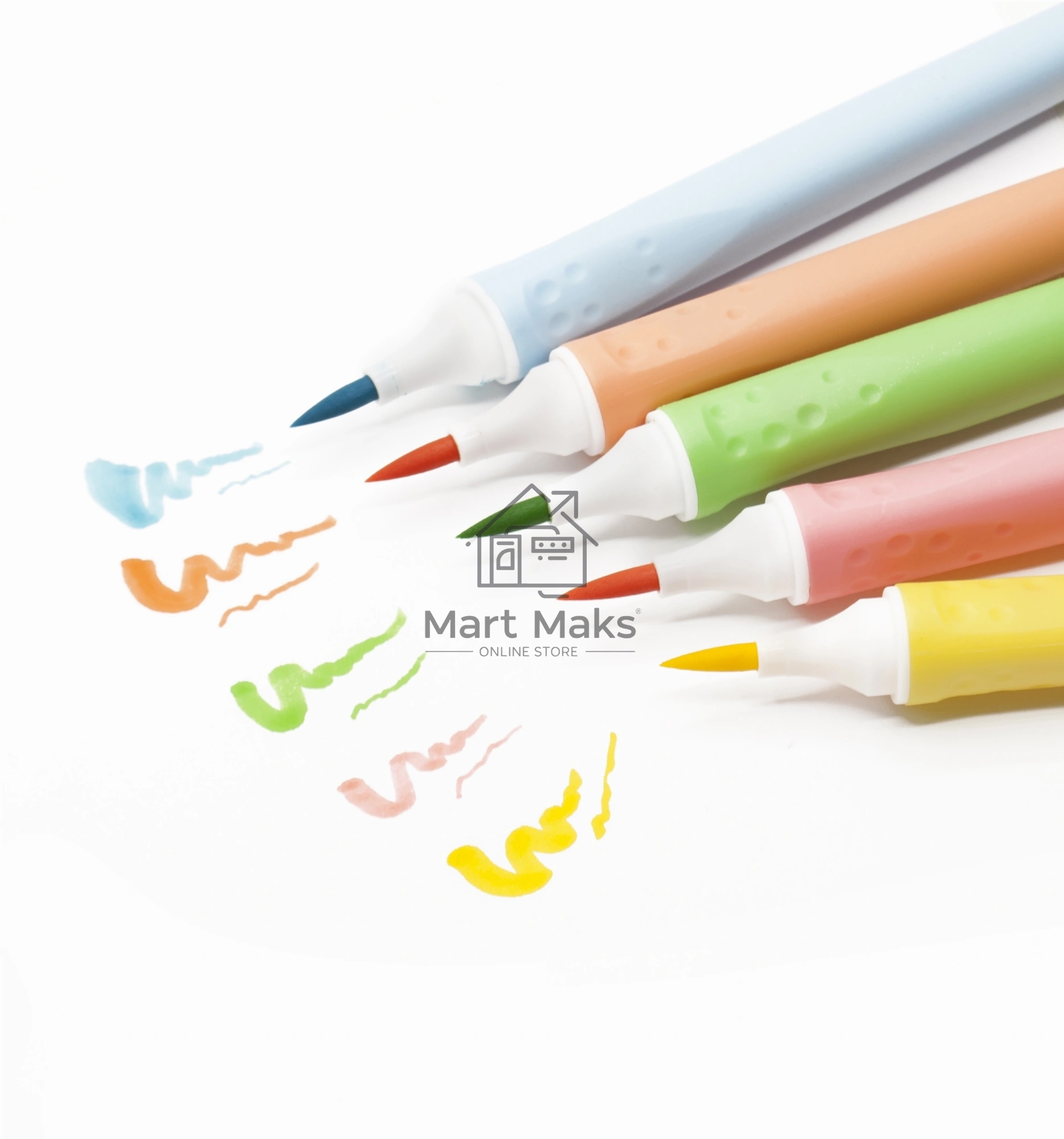 Фломастеры Silwerhof Create 13мм 146мм кисть, вентилируемый колпачок, 10 цветов, пакет с европодвесом