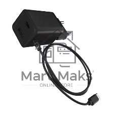 Сетевое зарядное устройство Maxvi A304T Type-C\USB 3A 15W + литой кабель Type-C 1.2м, черный