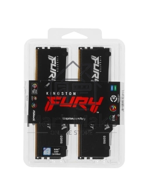Оперативная память Kingston Fury Beast, DDR5, 16Gb (2x8GB), 5600MHz, CL40, DIMM, с радиаторами, RGB, черный