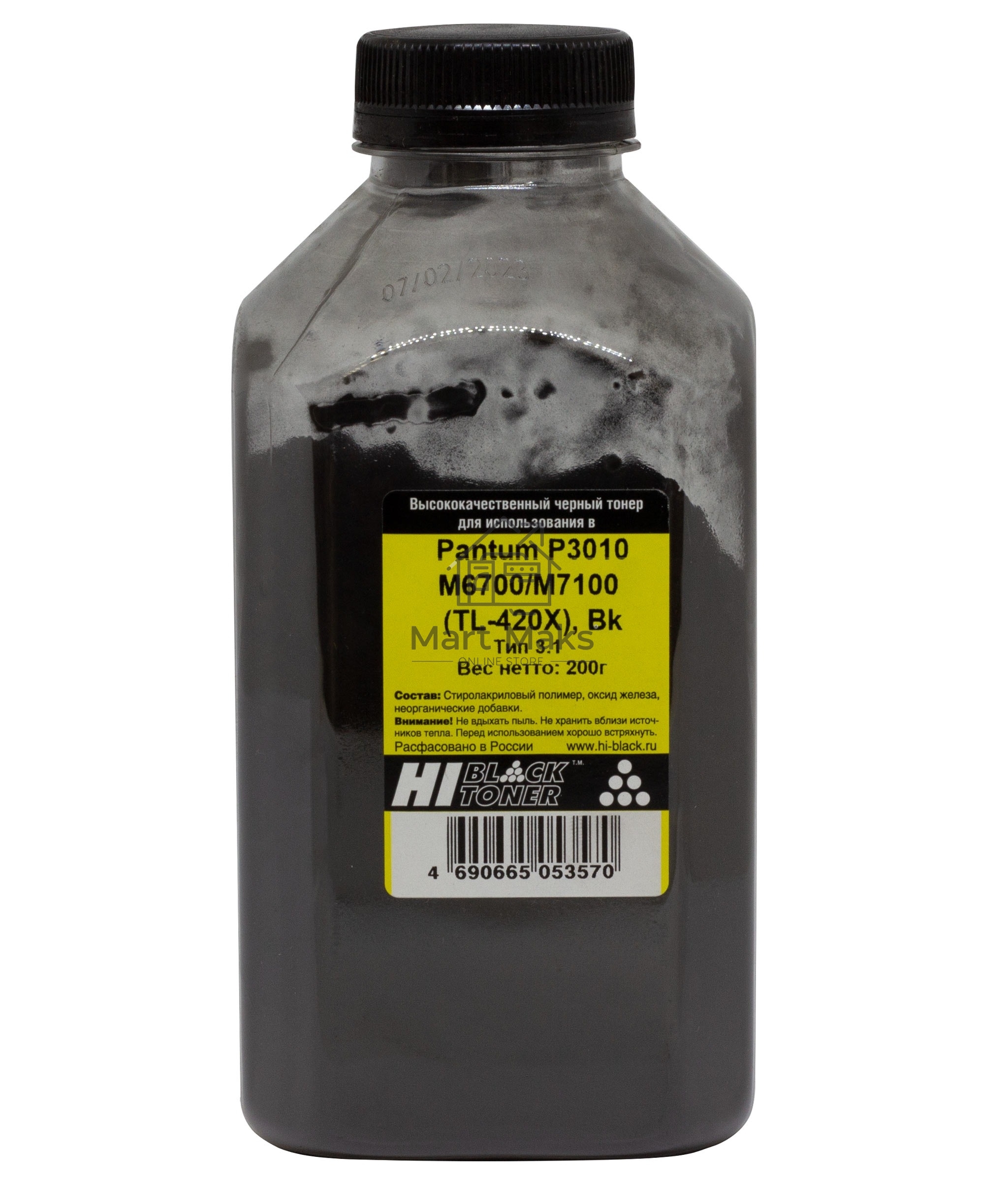 Tонер Hi-Black для Pantum P3010/M6700/M7100 (TL-420X), Bk, Тип 3.1, 200 г, банка