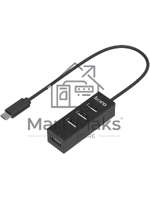 Разветвитель USB-C Buro BPH-C-1906 4порт. черный