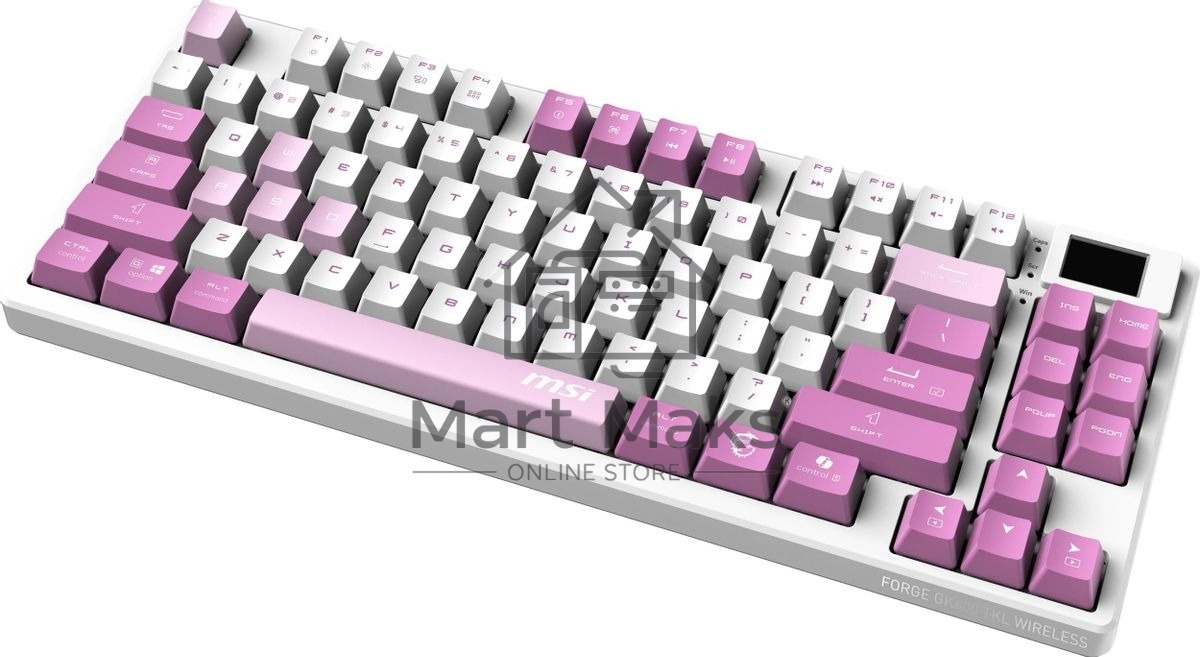 Клавиатура MSI Forge GK600, USB, белый фиолетовый