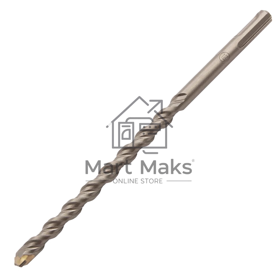 Бур по бетону Denzel двойная спираль, Cobalt W-tip, 12x210 мм, SDS PLUS