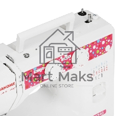 Швейная машина Janome 1543 белый/розовый, электромеханическая, вертикальный качающийся, 17 операций, петля полуавтомат