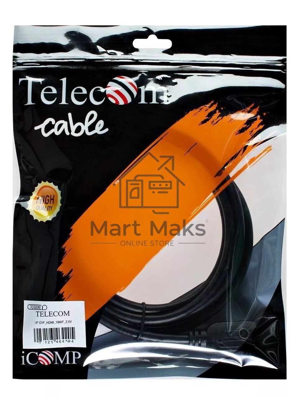 Кабель Telecom HDMI-19M --- HDMI-19M ver 2.0+3D/Ethernet,2 фильтра 2m <TCG200F-2M> 