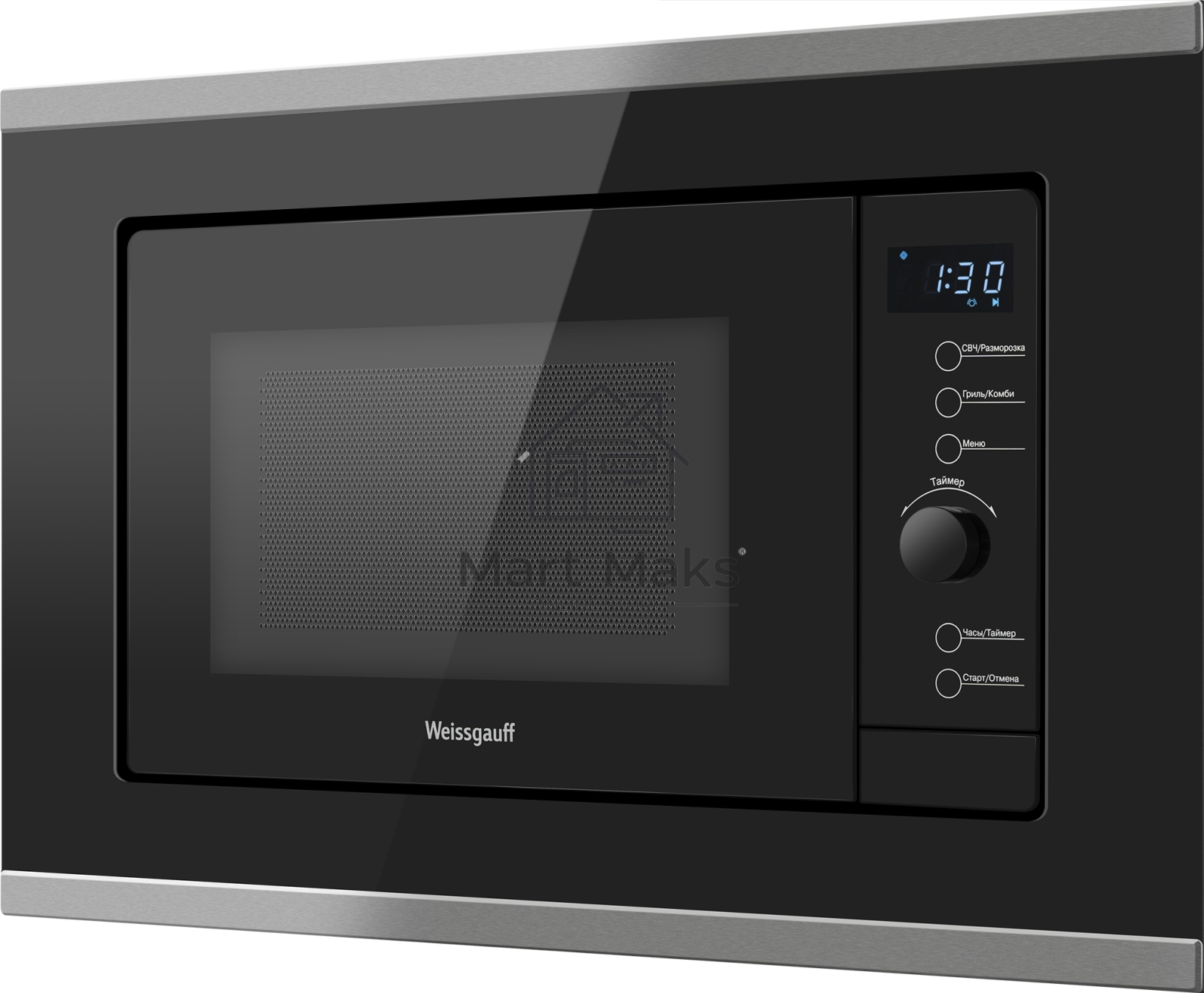 Микроволновая печь встраиваемая Weissgauff HMT-720 BX Grill черный, 20 л, 700 Вт, переключатели - поворотный механизм/сенсор