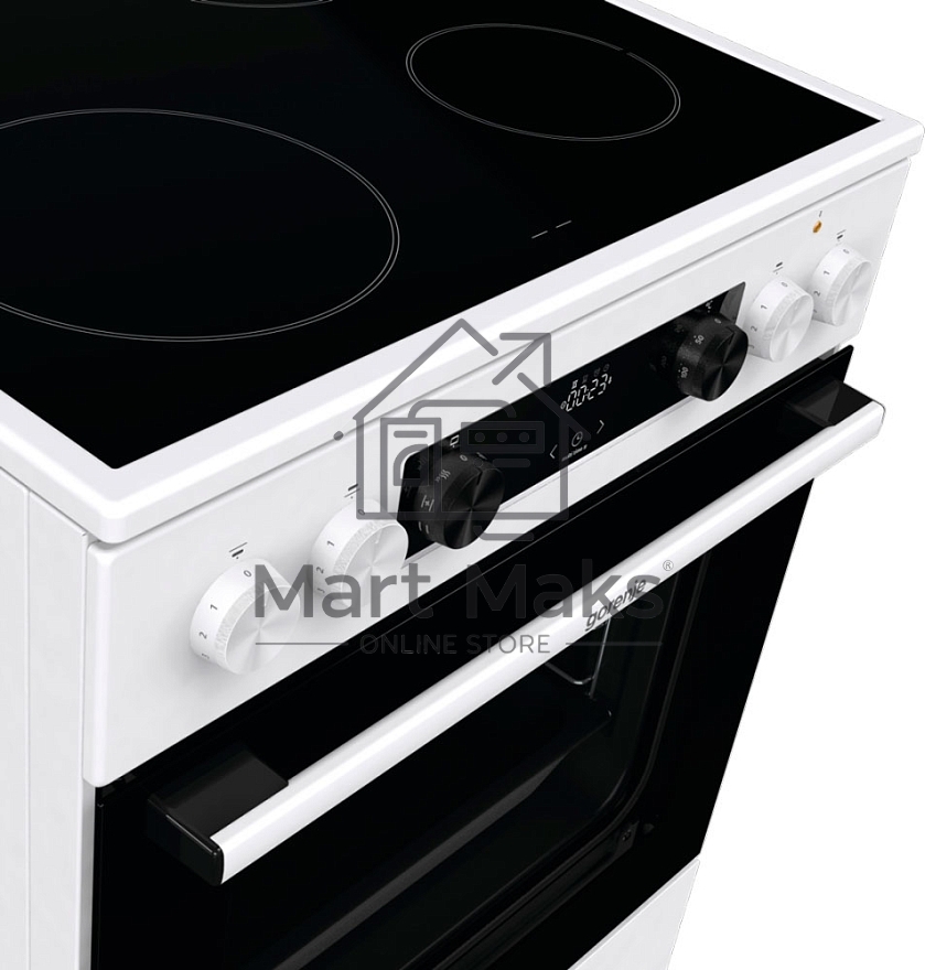 Плита электрическая Gorenje GEC6C40WD белый, конфорок 4 электрических, духовка 71 л, 60 см x 85 см x 60 см