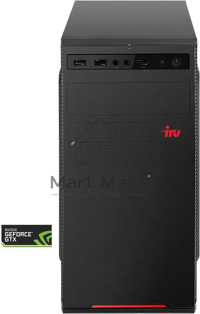 Компьютер IRU Home 310H6SE MT i3 12100 (3.3) 8Gb SSD1Tb UHDG 730 Free DOS GbitEth 400W черный (1994642)