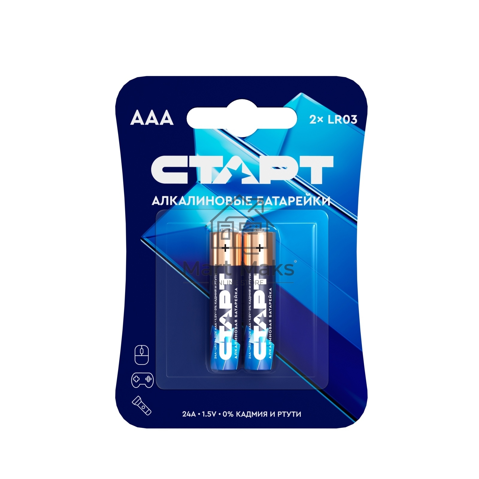 Батарейки СТАРТ LR03-BL2 BLUE 40/720, AAA, 2 шт. в блистере