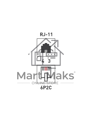 Розетка телефонная 1-м Proconnect RJ11 6P2C 03-0001-4