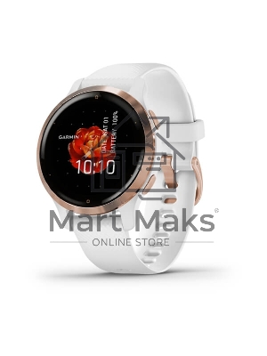 Смарт-часы Garmin Venu 2S AMOLED корп.розовое золото рем.белый разм.брасл.:110-175мм (010-02429-13)