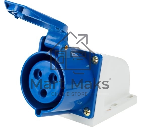 Розетка Rexant 123 стационарная 2Р+РЕ 32А 220В IP44