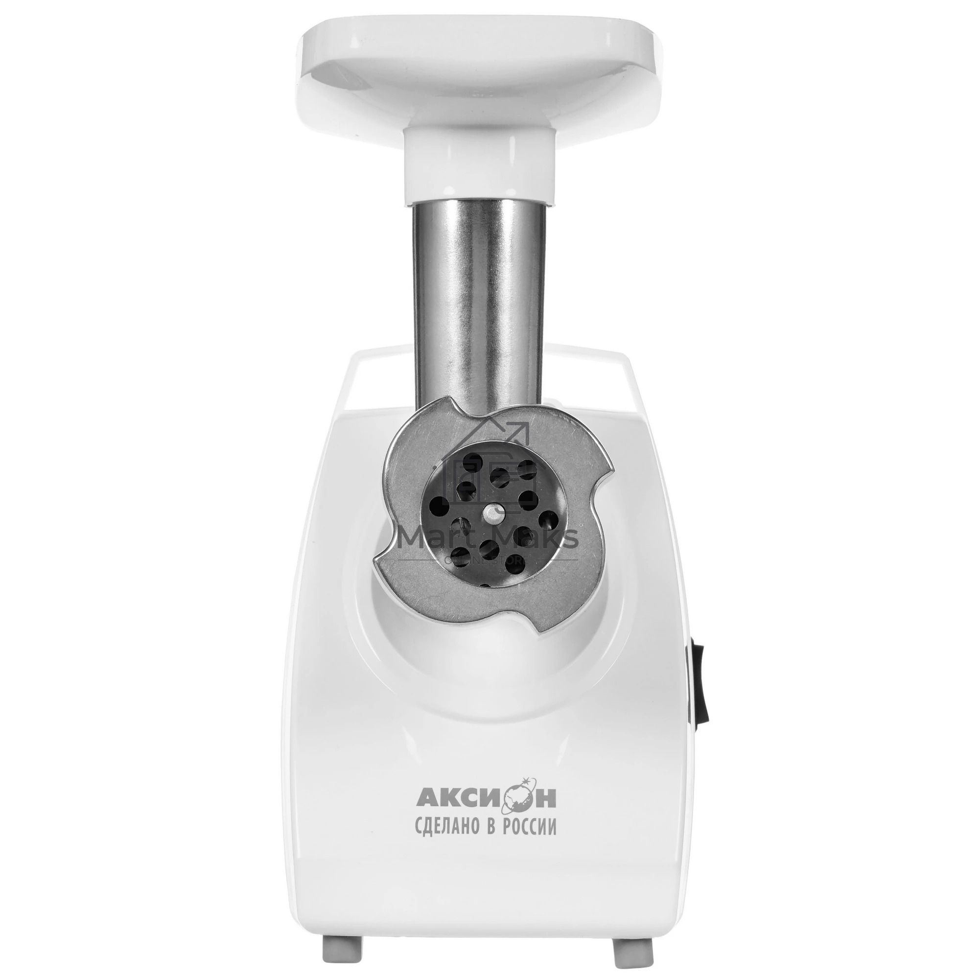Мясорубка электрическая Аксион М33.01 белый, 1500 Вт, 1.7 кг/мин, реверс, защита от перегрузки, насадки - 3