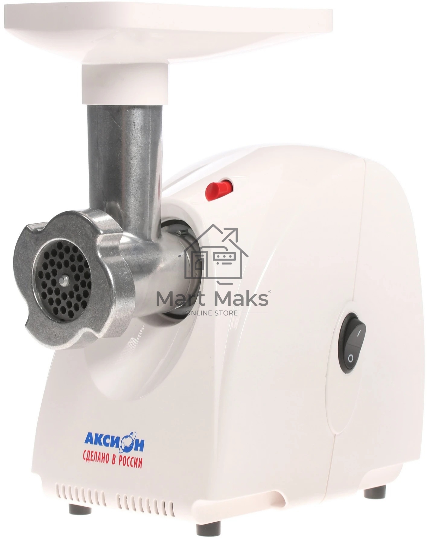 Мясорубка электрическая Аксион М32.01 белый, 1500 Вт, 1.7 кг/мин, защита от перегрузки, насадки - 4