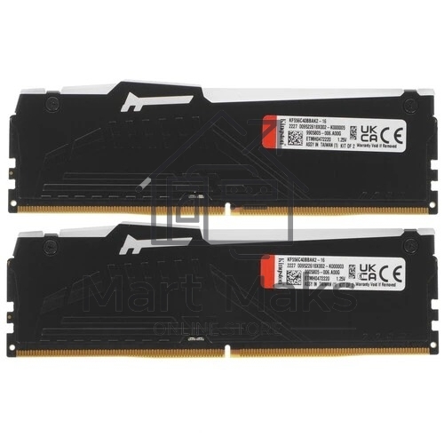 Оперативная память Kingston Fury Beast, DDR5, 16GB (2x8GB), 5600MHz, CL40, DIMM, с радиаторами, RGB, черный