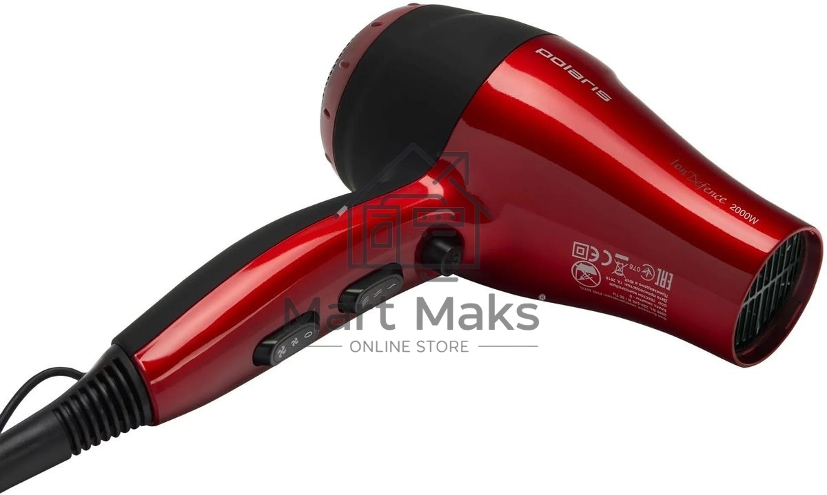 Фен Polaris PHD 2077i 2000Вт красный/черный