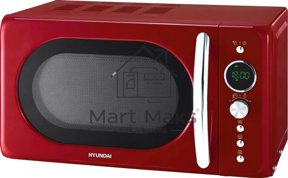 Микроволновая печь Hyundai HYM-D3037 красный, 20 л, 700 Вт, переключатели - кнопки/поворотный механизм