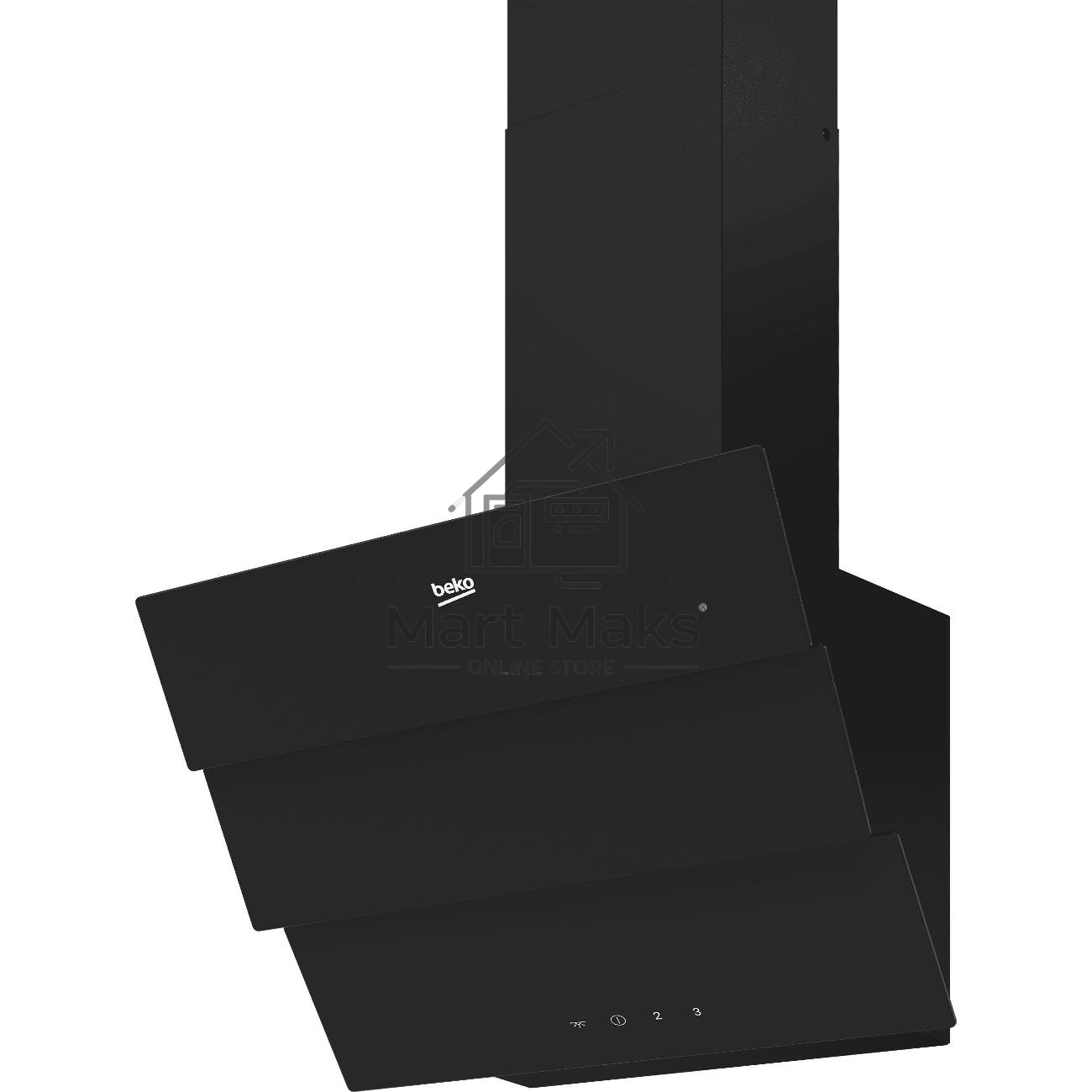 Вытяжка наклонная Beko BHCA69642BH черный, 60 см, 600 куб. м/ч, 69 дБ