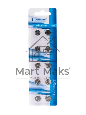 Батарейки щелочные/алкалиновые Gembird GB-LR54-10B, тип LR54(AG10), 10шт, блистер