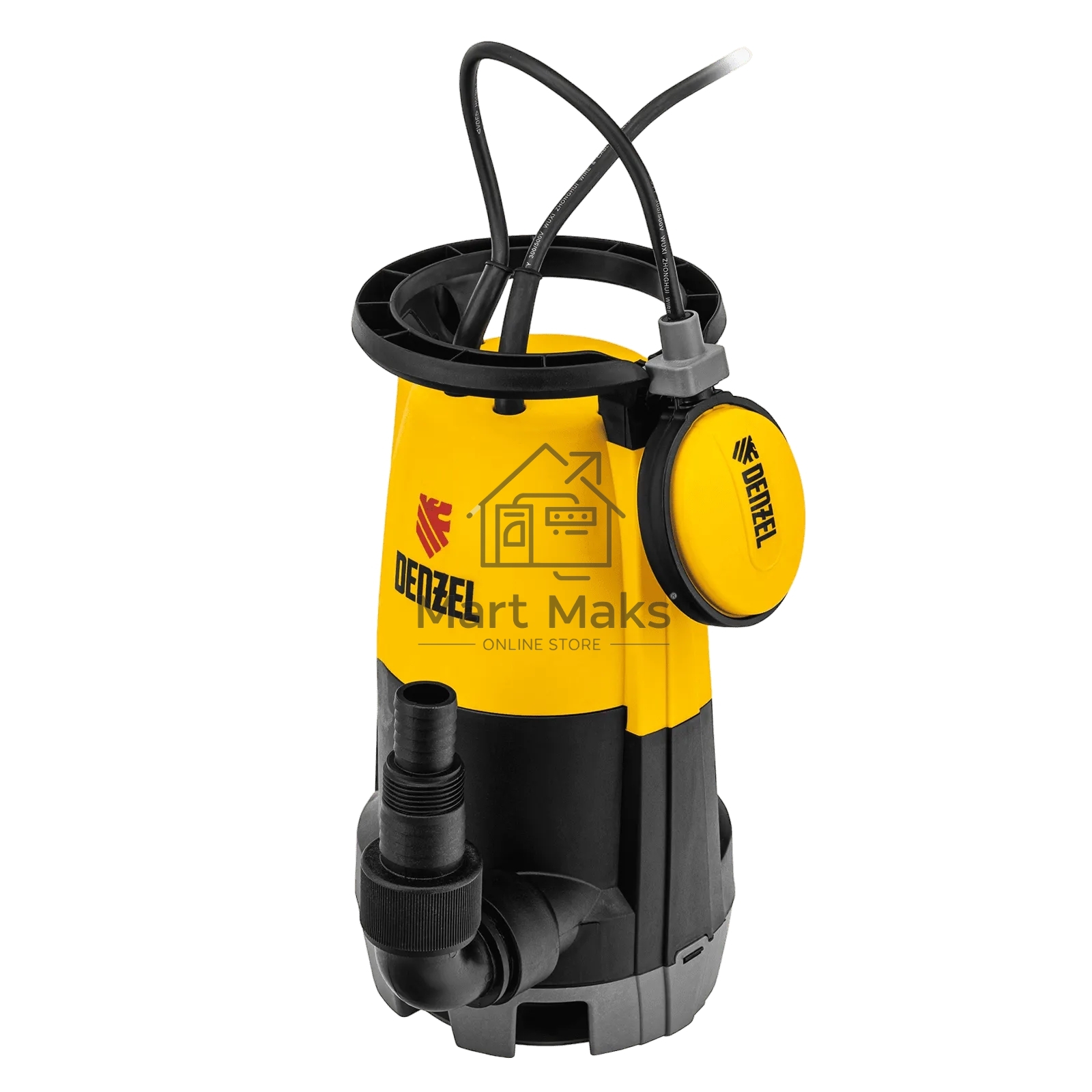 Дренажный насос Denzel DP-450S для чистой и грязной воды, 450 Вт, напор 6 м, 12000 л/ч