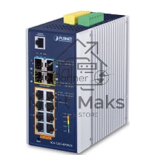 Коммутатор PLANET IGS-5225-8P2S2X, 8×1 Гбит/с PoE+ + 2×1 Гбит/с SFP + 2×10 Гбит/с SFP+, управляемый