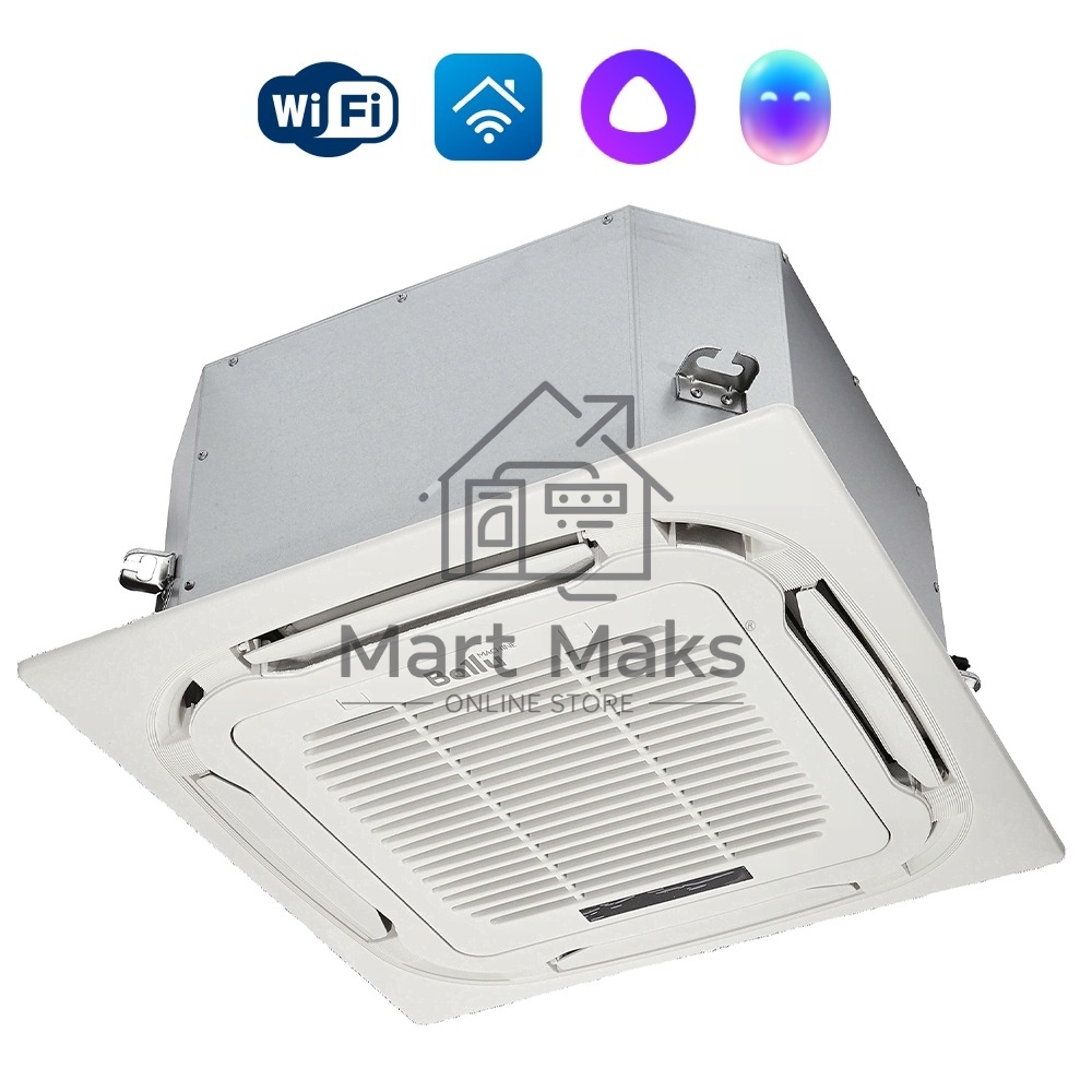 Блок внутренний сплит-системы кассетного типа Ballu Machine BLC_C/in-18HN1_21Y (compact) 18000 BTU, 55 м², 46 дБ, охлаждение, обогрев, осушение, белый