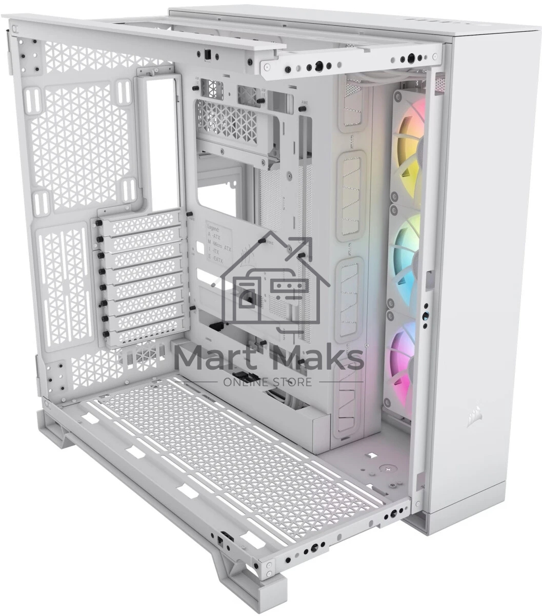 Компьютерный корпус без блока питания Case Corsair iCUE LINK 6500X RGB, Midi-Tower, TG, 3x120mm RGB, 4xUSB-A 3.2, 1xUSB 3.2 Type-C, E-ATX, ATX, mATX, mITX White