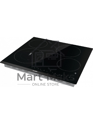Варочная панель Gorenje ECT642BCSCE, 59 см, Hi-Light, 4 конфорки, таймер, сенсорное управление, шлифованный передний край, PowerBoost, дисплей, блокировка от детей, черный