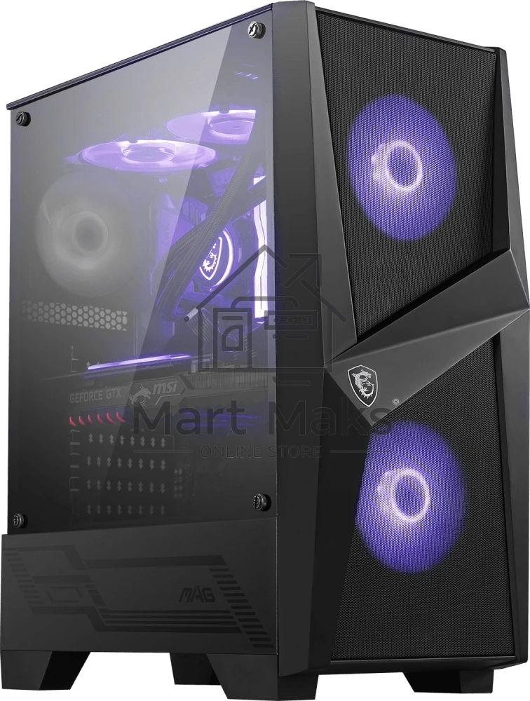 Компьютерный корпус MSI MAG FORGE 100M / mid-tower, ATX, tempered glass side panel / 2x RGB 120mm & 1x 120mm fans inc. / MAG FORGE 100M
