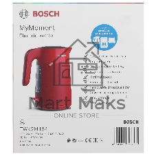 Электрочайник Bosch TWK2M164 красный, 1.7 л, 2400 Вт, скрытый нагревательный элемент