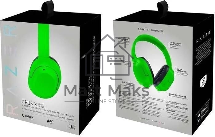 Беспроводная гарнитура Razer Opus X, Bluetooth 5.0, ANC, до 40 часов, зеленый