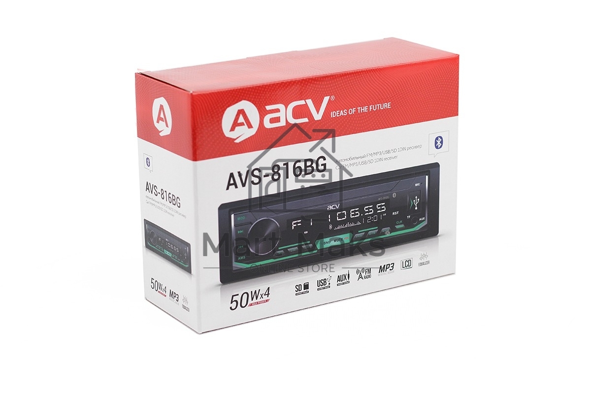 Автомагнитола ACV AVS-816BG 1DIN 4x50Вт